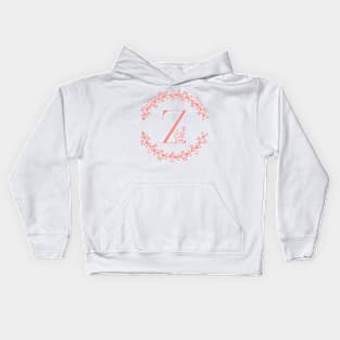 Pink Monogram Letter Z Kids Hoodie